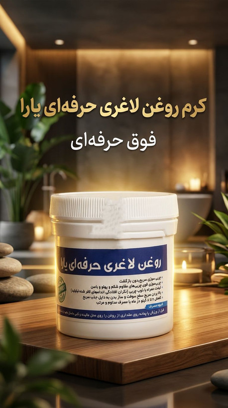 کرم روغن چربیسوز فوق حرفه ای یارا ، کاهش سایز ۵ تا ۱۳ سانت